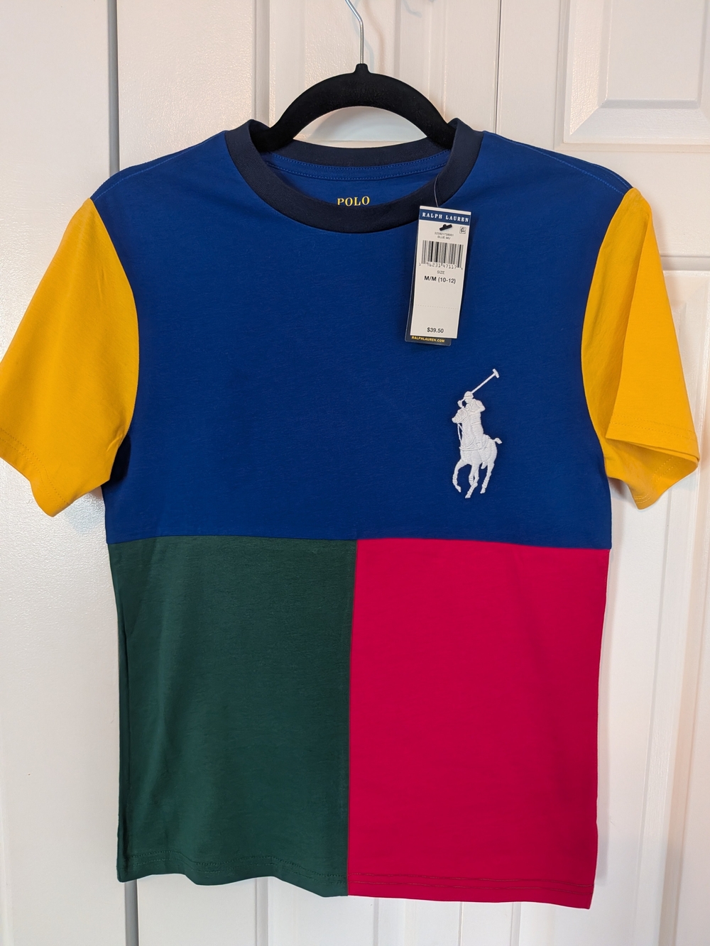 Polo by Ralph Lauren Boys' Colorblock Crewneck Tee - Blue/Yellow/Green/Red